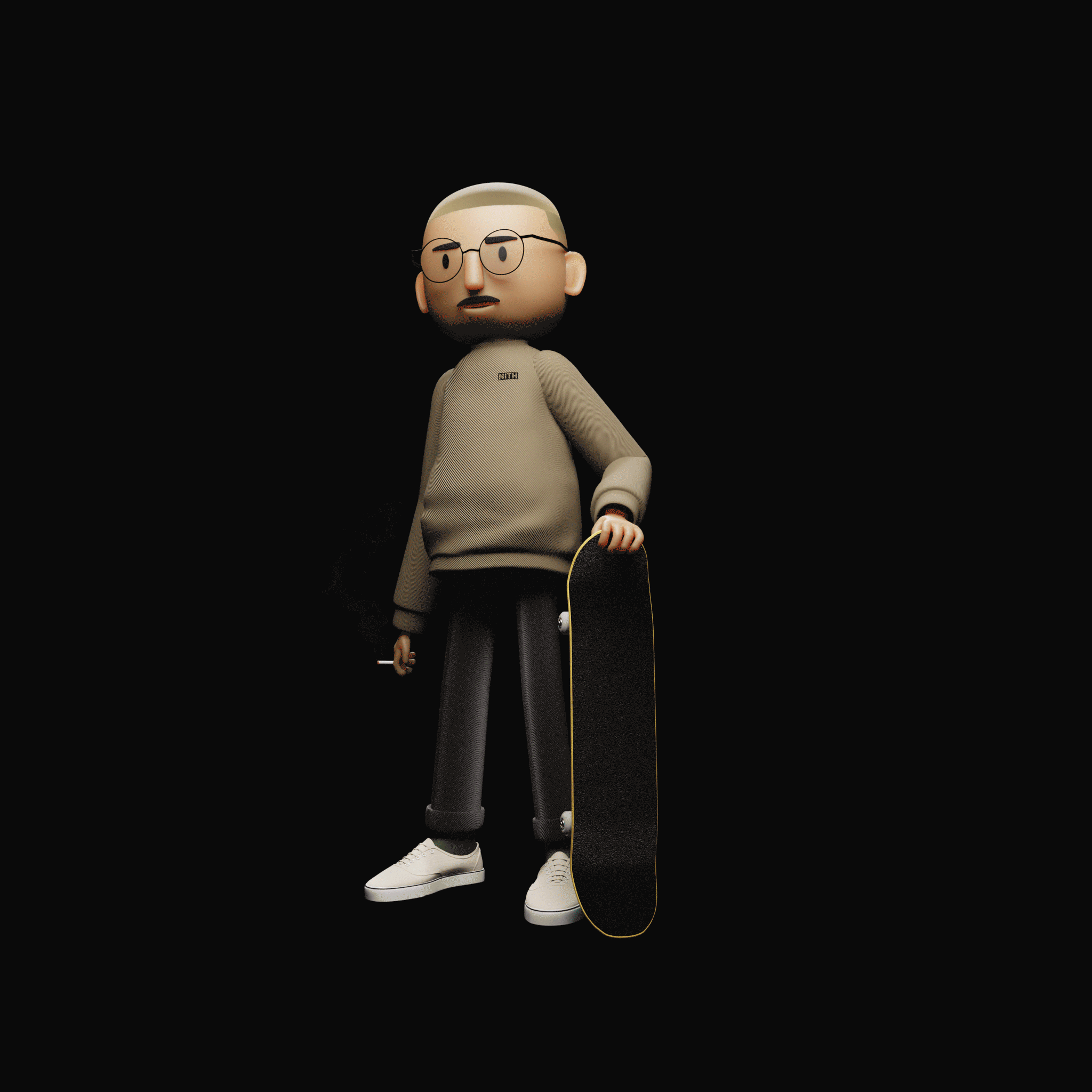 Animated Dion Bello self portrait, 2023